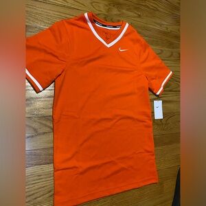 Nike Baseball VAPOR SELECT V-NECK JERSEY Orange Men’s Size S New!